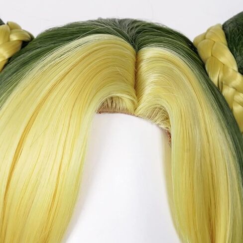 PWEINCY JJBA Jolyne Kujo Cosplay Wig Jolyne Cujoh Buns Braided Synthetic Hair Green Blue in Saudi Arabia