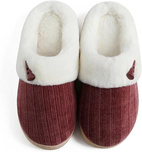 NineCiFun Women's Comfy House Slippers Memory Foam Fuzzy Bedroom Scuffs Slippers Indoor Outdoor Anti Skid Home Slippers Shoes with Warm Plush Lining in Saudi Arabia