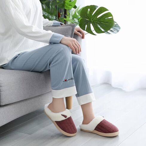 NineCiFun Women's Comfy House Slippers Memory Foam Fuzzy Bedroom Scuffs Slippers Indoor Outdoor Anti Skid Home Slippers Shoes with Warm Plush Lining in Saudi Arabia