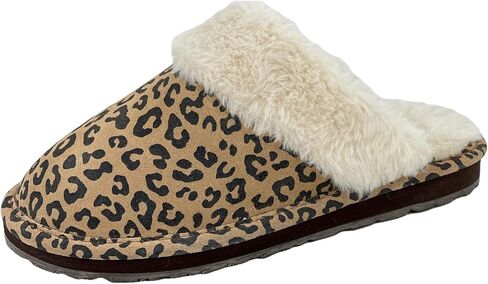Clarks Womens Open Back Suede Leather Comfort Clog Slipper JMS0583C - Plush Faux Fur Trim - Indoor Outdoor House Slippers For Women in Saudi Arabia