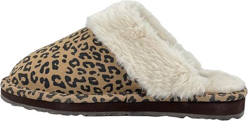 Clarks Womens Open Back Suede Leather Comfort Clog Slipper JMS0583C - Plush Faux Fur Trim - Indoor Outdoor House Slippers For Women in Saudi Arabia