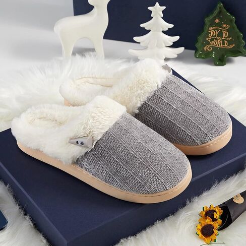 NineCiFun Women's Comfy House Slippers Memory Foam Fuzzy Bedroom Scuffs Slippers Indoor Outdoor Anti Skid Home Slippers Shoes with Warm Plush Lining in Saudi Arabia
