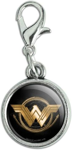 GRAPHICS & MORE Wonder Woman Movie Golden Lasso Logo Antiqued Bracelet Pendant Zipper Pull Charm with Lobster Clasp in Saudi Arabia