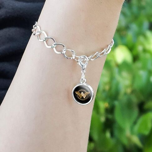 GRAPHICS & MORE Wonder Woman Movie Golden Lasso Logo Antiqued Bracelet Pendant Zipper Pull Charm with Lobster Clasp in Saudi Arabia