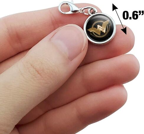 GRAPHICS & MORE Wonder Woman Movie Golden Lasso Logo Antiqued Bracelet Pendant Zipper Pull Charm with Lobster Clasp in Saudi Arabia