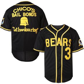 TKJPYWYH Bad News Bears Movie Baseball Jersey for Men,12 Tanner Boyle 3 Kelly Leak 1976 Chico's Bail Bonds Sports Shirt S-3XL