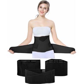 OKPOW Postpartum Belly Band Wrap: 3 In 1 Abdominal Binder Post Surgery – C Section Recovery Band Support Belt – Post Partum Waist Compression Girdle