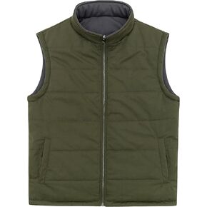 Soularge Men's Big and Tall Winter Thickened Warm Reversible Puffer Vest in Kuwait