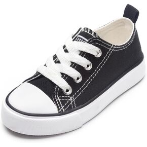 Mesiiloly Toddler Canvas Shoes Casual Sneakers for Kids Boys and Girls Low Top Canvas Sneakers Lace Up Canvas Shoes in Kuwait