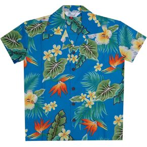 Hawaiian Shirts Boys Flower Leaf Beach Aloha Party Camp Holiday Casual