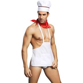 BESTOYARD Men Sexy Outfits Lingerie Set Chef Sexy Cosplay Outfits Apron for Bachelor Party Role Play Costume Waiter Lingerie Valentine Birthday Gift in Saudi Arabia
