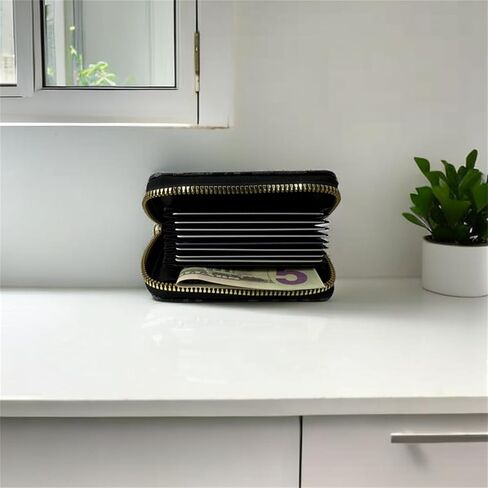 محفظة بطاقة الائتمان فيليتا، حامل بطاقات بسحاب للجنسين، محفظة سفر آمنة لحامل بطاقات الائتمان RFID (أسود-3) in Kuwait