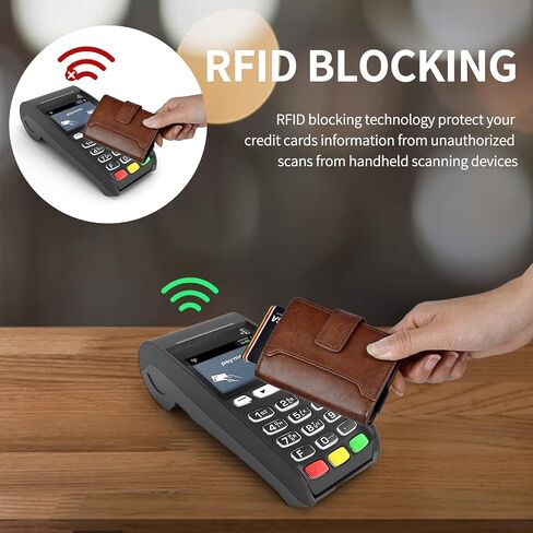 GaoKosc Credit Card Holder with RFID Blocking,Pop Up Cards Slim Leather Wallet,Bifold Pocket Wallet with Banknote Slot and ID Window for Men in Saudi Arabia