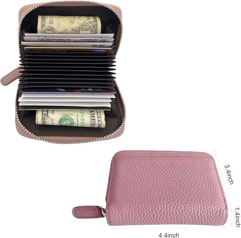 حامل بطاقات الائتمان FIXIZY RFID، محفظة صغيرة من الجلد الطبيعي ثنائية الطي مع 20 فتحة in Kuwait