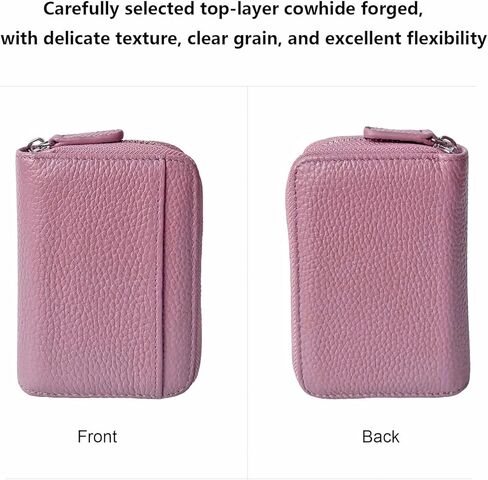 حامل بطاقات الائتمان FIXIZY RFID، محفظة صغيرة من الجلد الطبيعي ثنائية الطي مع 20 فتحة in Kuwait