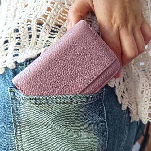 حامل بطاقات الائتمان FIXIZY RFID، محفظة صغيرة من الجلد الطبيعي ثنائية الطي مع 20 فتحة in Kuwait