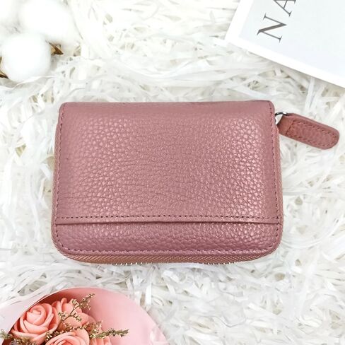 حامل بطاقات الائتمان FIXIZY RFID، محفظة صغيرة من الجلد الطبيعي ثنائية الطي مع 20 فتحة in Kuwait