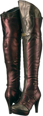 Ellie Shoes Women's Wonder Superhero Boots - Sexy Thigh High Heels Red Gold, 6 in Saudi Arabia