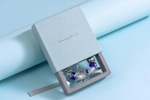 SNOLLOWYY Evil Eye Handmade Bracelet For Women Girls, 7.5" Crystal Charm Bracelet Bangle with Gift Box Set in Saudi Arabia