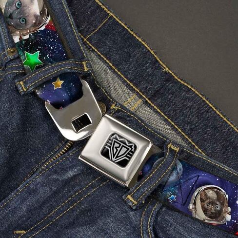 Buckle-Down Seatbelt Belt - Astronaut Cats in Space/Rainbows/Stars - 1.0" Wide - 20-36 Inches in Length in Saudi Arabia