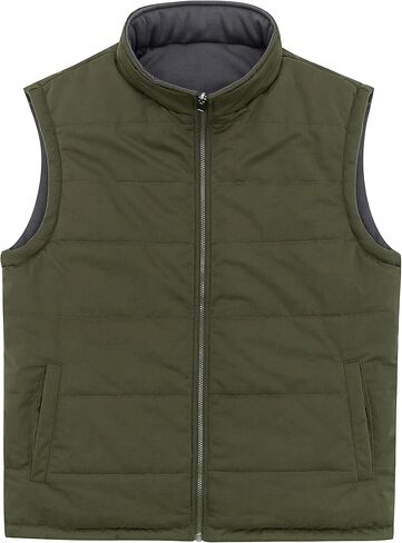 Soularge Men's Big and Tall Winter Thickened Warm Reversible Puffer Vest in Kuwait