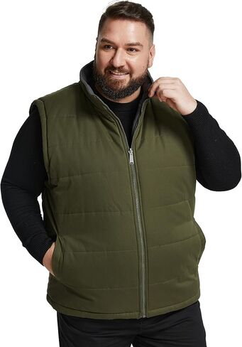 Soularge Men's Big and Tall Winter Thickened Warm Reversible Puffer Vest in Kuwait