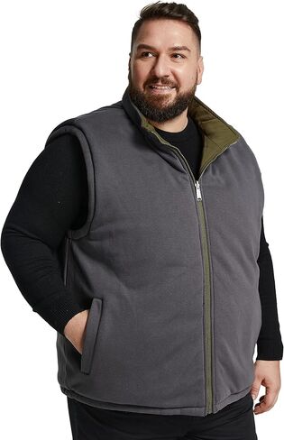 Soularge Men's Big and Tall Winter Thickened Warm Reversible Puffer Vest in Kuwait