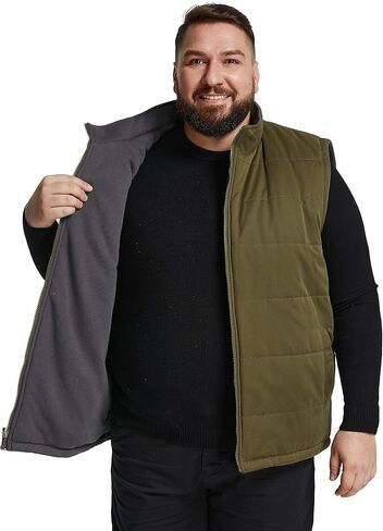 Soularge Men's Big and Tall Winter Thickened Warm Reversible Puffer Vest in Kuwait