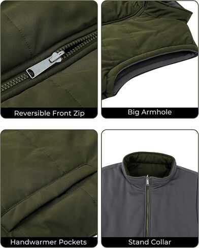 Soularge Men's Big and Tall Winter Thickened Warm Reversible Puffer Vest in Kuwait