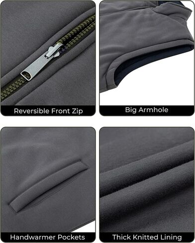 Soularge Men's Big and Tall Winter Thickened Warm Reversible Puffer Vest in Kuwait
