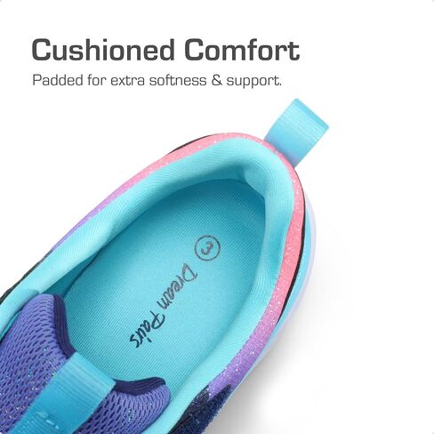 DREAM PAIRS Kids Sneakers for Girls Tennis Shoes Kids Sparkle ColorBurst Lightweight Running Shoes Casual Walking Shoes with Hook and Loop for Little/Big Kid in Saudi Arabia