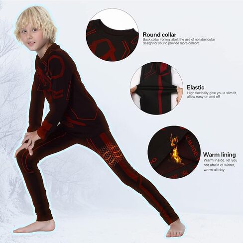 ملابس داخلية حرارية للأطفال من FEIXIANG، مجموعات طويلة من جونز، قمصان وسراويل طويلة الأكمام للأولاد في فصل الشتاء معدات الطقس البارد in Kuwait