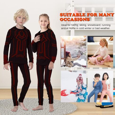 ملابس داخلية حرارية للأطفال من FEIXIANG، مجموعات طويلة من جونز، قمصان وسراويل طويلة الأكمام للأولاد في فصل الشتاء معدات الطقس البارد in Kuwait