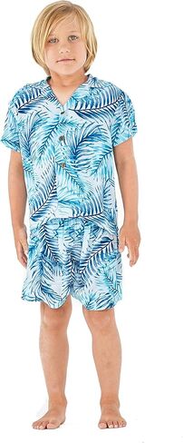 Hawaii Hangover Boy Aloha Luau Shirt Cabana Set in Simply Blue Palms in Saudi Arabia