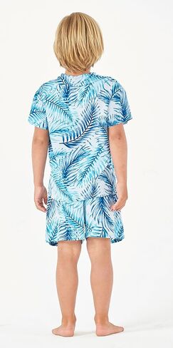Hawaii Hangover Boy Aloha Luau Shirt Cabana Set in Simply Blue Palms in Saudi Arabia