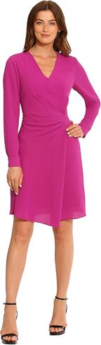 Maggy London Women's Faux Wrap Crepe Dress with Asymmetric Hem Workwear Office Event Date Night Out Guest of in Kuwait