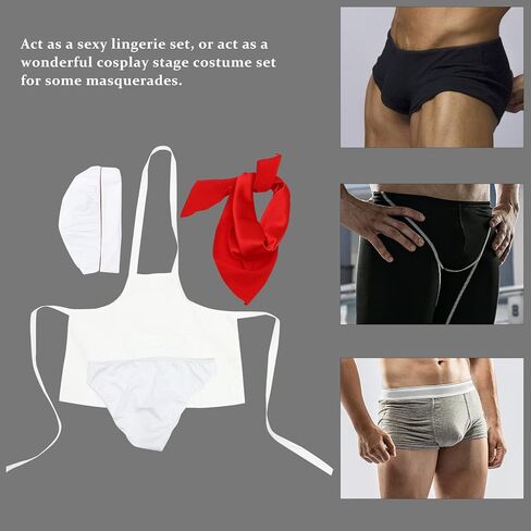 BESTOYARD Men Sexy Outfits Lingerie Set Chef Sexy Cosplay Outfits Apron for Bachelor Party Role Play Costume Waiter Lingerie Valentine Birthday Gift in Saudi Arabia