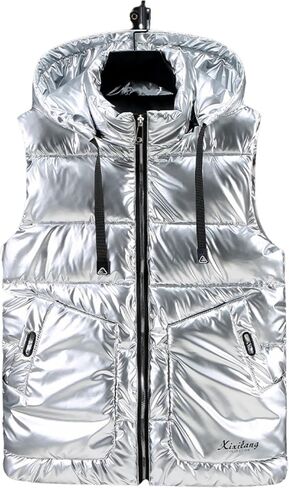 Esmeling Mens Waterproof Hooded Puffer Vest Sleeveless Puffy Jacket with Pockets in Saudi Arabia