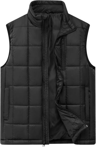 Vcansion Men's Outdoor Quilted Puffer Vest Stand Collar Lightweight Down Sleeveless Jacket Padded Vest in Saudi Arabia