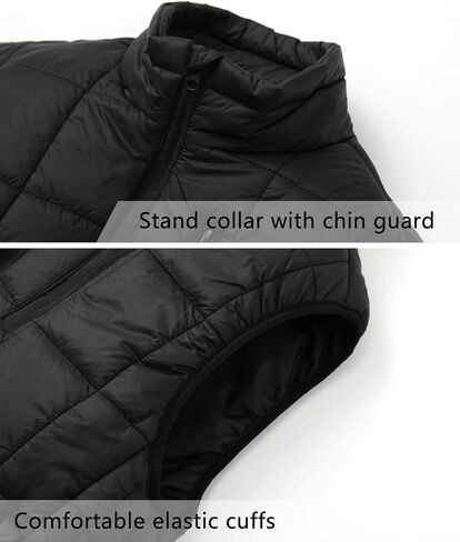 Vcansion Men's Outdoor Quilted Puffer Vest Stand Collar Lightweight Down Sleeveless Jacket Padded Vest in Saudi Arabia