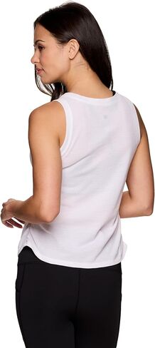 RBX Women's Cotton Blend Tank Top, Textured Breathable Workout Cami with Side Ruching for Running, Casual Wear, Fashion in Kuwait