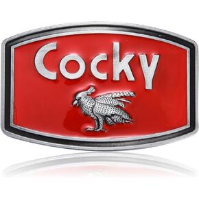 KOORASY Cocky Belt Buckle Animal Rooster Belt Buckles Men Women Rectangle Western Booth's Cocky Cowboy Belt Buckle