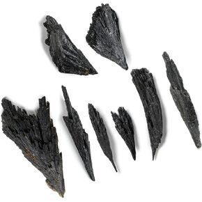 Apengshi Natural Healing Black Tourmaline Raw Stone 0.25lb Black Flame Irregular Feather Shape Crystal Protection Purification Meditation Elimination Negative Energy Handmade Home Decoration