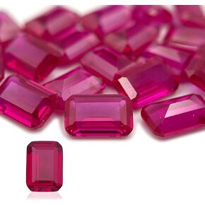 Gryrigns 20 قطعة من حجر الياقوت الاصطناعي السائب بالجملة قطع الزمرد الأحمر اكسيد الالمونيوم مجموعة الأحجار الكريمة الأوجه، درجة AAA VVS in Kuwait