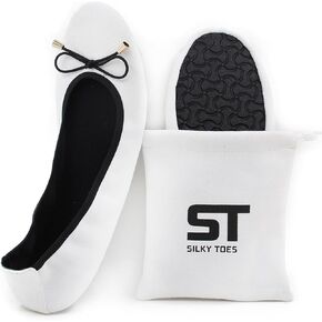 أحذية باليه مسطحة قابلة للطي من جلد الغزال حريري للنساء، أحذية نسائية مريحة باللون الأسود أو الملون in Kuwait