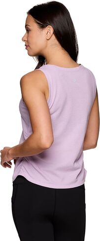 RBX Women's Cotton Blend Tank Top, Textured Breathable Workout Cami with Side Ruching for Running, Casual Wear, Fashion in Kuwait