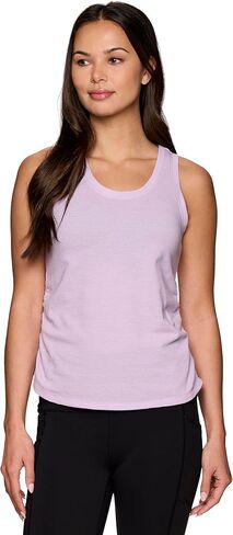 RBX Women's Cotton Blend Tank Top, Textured Breathable Workout Cami with Side Ruching for Running, Casual Wear, Fashion in Kuwait
