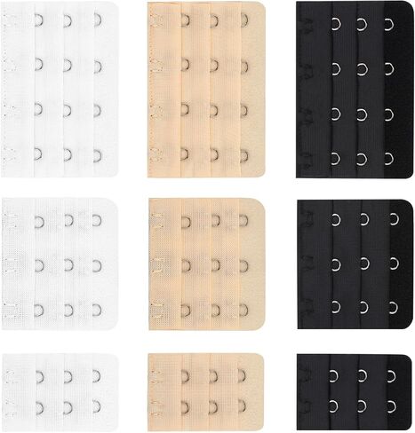 Yolev 9 Pcs Women's Bra Extenders, Soft and Comfortable Bra Strap Extension 2 Hook/3 Hook/5 Hook in Kuwait