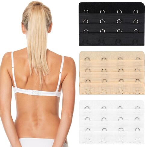 Yolev 9 Pcs Women's Bra Extenders, Soft and Comfortable Bra Strap Extension 2 Hook/3 Hook/5 Hook in Kuwait