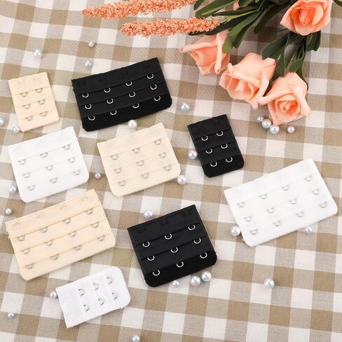 Yolev 9 Pcs Women's Bra Extenders, Soft and Comfortable Bra Strap Extension 2 Hook/3 Hook/5 Hook in Kuwait